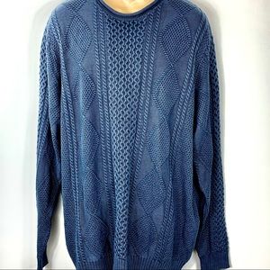 1901 Blue Cotton Crewneck Long Sleeve‎ Sweater XXL